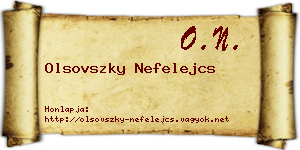 Olsovszky Nefelejcs névjegykártya